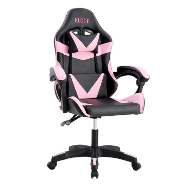 Imagem de Cadeira Gamer Kloof KL1 Reclinável 135 graus  Giratória 360 graus  Couro PU Preto e Rosa