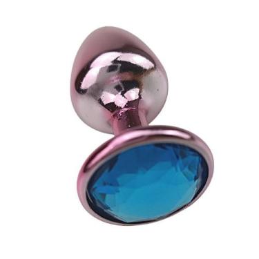 Imagem de Plug Anal Iniciante Pequeno de Metal Com Pedra - Hard, rosa