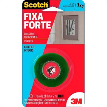 Imagem de Fita Dupla Face 3M Fixa Forte Transparente 24Mm X 2M - 1 Kg