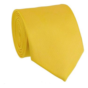 Imagem de Gravata Social Masculina Slim Lisa Tons Amarelo Premium Sem Nó Eventos Casamento Padrinho Trabalho Congresso