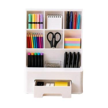 Imagem de Kit 03 Organizadores de Mesa Branco Diversos Compartimentos - DELLO
