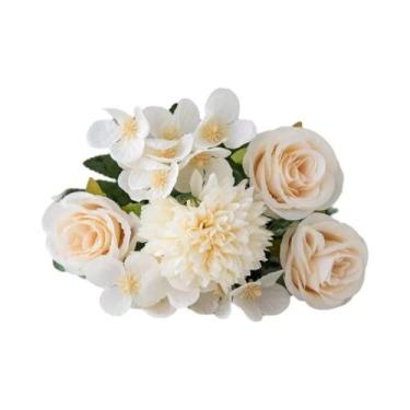 Imagem de Flor Artificial De Rosa De Seda Para Decoração De Mesa, Casa, Escritór