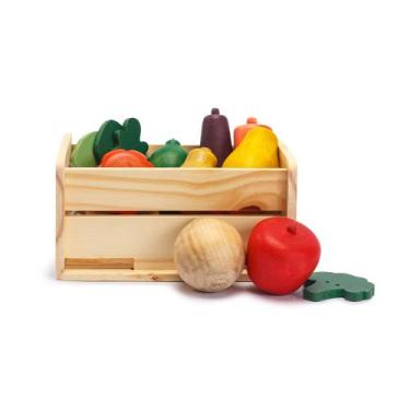 Imagem de Brinquedo Minicozinha - Caixa de frutas, legumes e verduras em Madeira