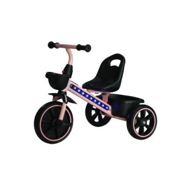 Imagem de Triciclo Infantil Com Pedal LED 3 Rodas EVA Cestinha 25kg Picolé Maxi 