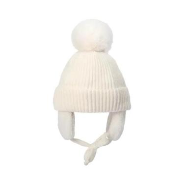 Imagem de Gorro De Lã Tricotado Quente E Grosso Para Crianças De 2 a 8 Anos Com 