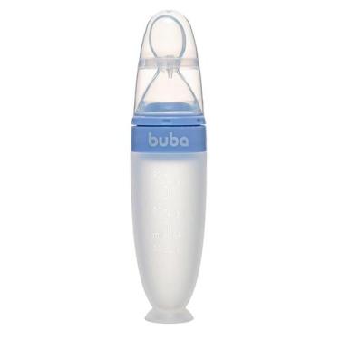 Imagem de Colher Dosadora em Silicone com Ventosa Azul - Buba