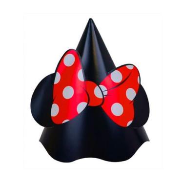 Imagem de Chapeu Chapeuzinho Minnie Mouse 08unidades Para Festa Aniversario Infa