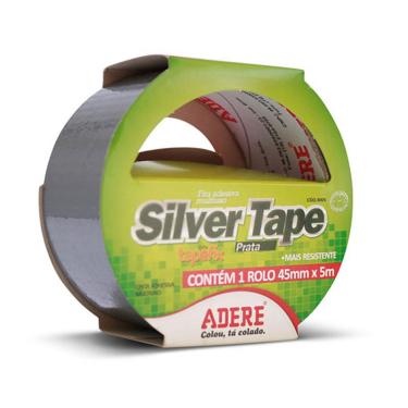 Imagem de Fita adesiva multiuso Silver Tape prata 45mm x 5m - Adere