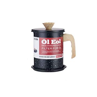 Imagem de 1,7 L céu estrelado preto lata de óleo malha de aço inoxidável com tampa garrafa de óleo de cozinha copo de armazenamento de óleo (tamanho: 13 cm de comprimento x 19 cm de altura)
