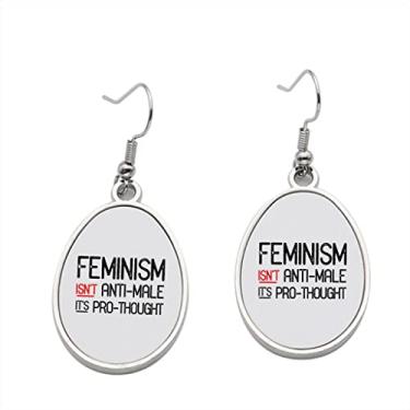 Imagem de Feminism isn tnti masculino it s pro thought brinco - brincos com pingente para meninas - presente de festa de aniversário dos namorados