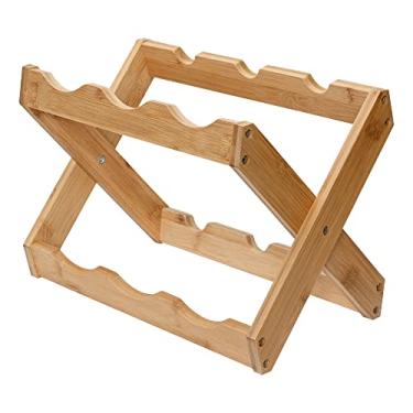 Imagem de Mimo Style Suporte para Vinhos de Bambu, Suporte para Vinhos, Organizador de Garrafas de Bambu Sólido Natural para Bar de Cozinha, Adega, Restaurantes, bambu, Ecokitchen