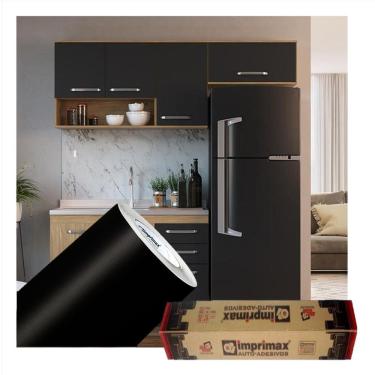 Imagem de Adesivo Preto Fosco para envelopar Armario Cozinha 50cm X 2m