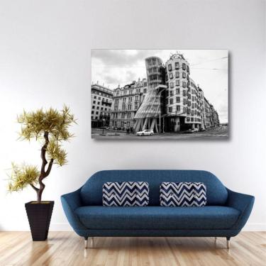 Imagem de Quadro decorativo Cidades Preto e Branco - Tela em Tecido