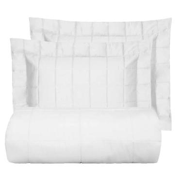 Imagem de Kit Cobre Leito King Satinee Square - Kacyumara Branco