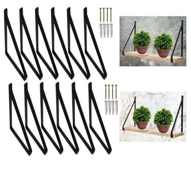 Imagem de Suporte De Prateleiras Flutuantes Rustico 15 Cm 12 Pçs