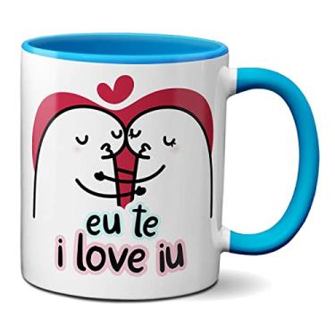 Imagem de Caneca Flork Namorados Apaixonados Eu Te Amo I Love Iu (Azul)