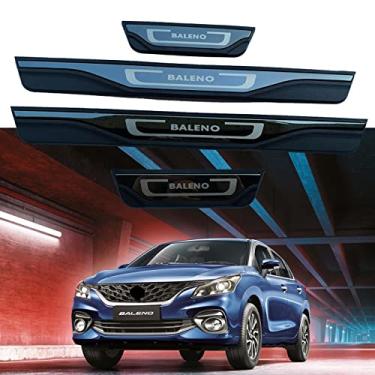 Imagem de GZBFTDH Proteção de Peitoril Soleira da Porta, para Suzuki Baleno 2016-2022 Carro Acessórios, Aço Inoxidável Kick Plate Guard de Pedal de Limiar Protetor, Peças para Automóveis