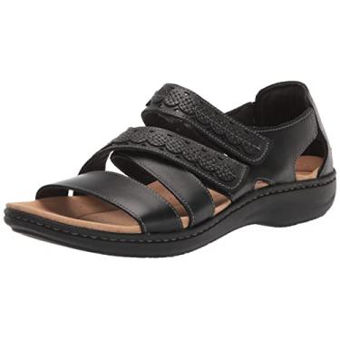Imagem de Clarks Sandália masculina Laurieann Holly, Couro preto, 8