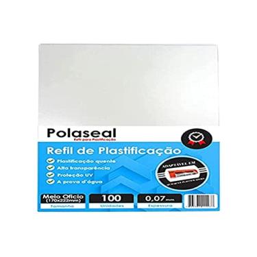 Imagem de Plástico Para Plastificação, Prolam, Polaseal, 170x222 mm, 0,07, Pacote com 100, Transparente