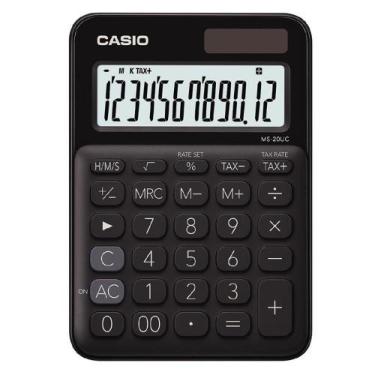 Imagem de Calculadora Casio Básica Solar E Bateria Ms-20Uc-Bk - Preto