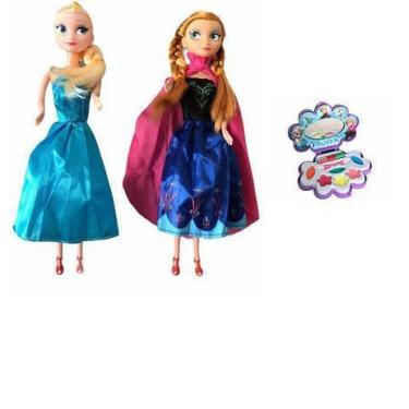 Boneca Frozen Kit Anna E Elsa 30cm Brinquedo Menina Musical