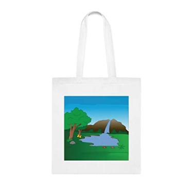 Imagem de Sacola de cachoeira, sacola de vetor de cachoeira, presente de cachoeira, bolsa de ombro de cachoeira, sacos reutilizáveis de cachoeira, ideia de presente de cesta de Natal de aniversário, Branco