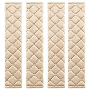 Imagem de MIKAFEN Pacote com 4 almofadas de cinto de segurança universais para adultos, cinto de segurança, alças de ombro para carro/bolsa, conforto macio ajuda a proteger seu pescoço ombro da fricção do cinto de segurança (pacote com 4)