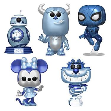 Imagem de Funko Conjunto de 5 bonecos Pop Make-A-Wish – Minnie, Sulley, Gato de Cheshire, BB-8 e Homem-Aranha