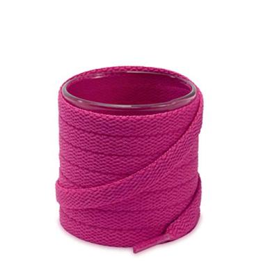 Imagem de Cadarços de sapato Shoemate cor sólida 5/16 polegadas para tênis e sapatos esportivos com 4 cadarços Aglets, 26 Hot Pink, 40"(102cm)