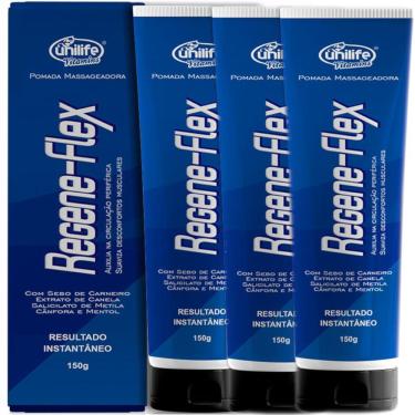 Imagem de Pomada Massageadora REGENE FLEX Extrato de Canela 150g Kit com 3
