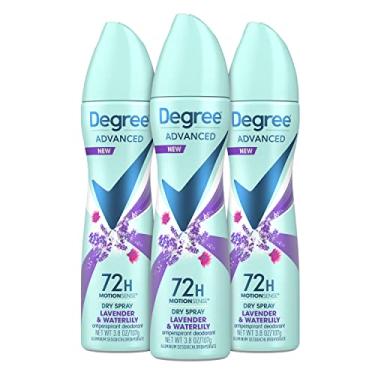 Imagem de Degree Desodorante antitranspirante spray seco 72 horas para proteção contra suor e odor lavanda e lírio d'água desodorante spray para mulheres com tecnologia MotionSense 108 g, 3 unidades