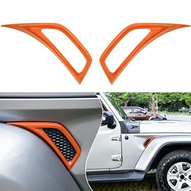 Imagem de Bonbo Acessórios externos para roda de carro, sobrancelha, lateral, saída de ventilação de ar condicionado, acabamento ABS para Jeep Wrangler JL JLU & Gladiator JT 2018-2021 (laranja)