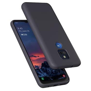 Imagem de E Segoi Capa para Moto G Play 2021, capa de borracha de gel de silicone líquido, à prova de choque, forro de microfibra macio, almofada compatível com Motorola Moto G Play 2021 de 6,5 polegadas (cinza espacial)