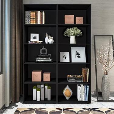 Imagem de Conjunto de 2 Estantes para Livros Biblioteca 10 Nichos 1,2x1,8m Multy Espresso Móveis