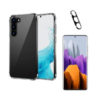 Imagem de Capa Capinha Anti Impacto + Película Curvada Full Com Abertura Para Leitura de Biometria + Película de Câmera Compatível Com Samsung Galaxy S23 5G - (Hard Glass Store)