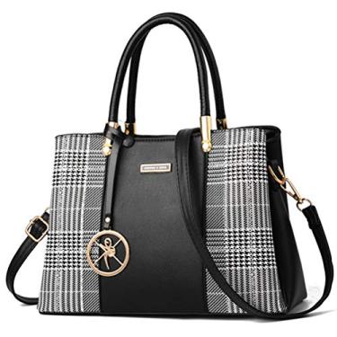 Imagem de KURGOOL Bolsas femininas e bolsas de mão com alça superior bolsa de ombro bolsa carteiro para mulheres, VP - preto, Large
