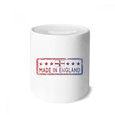 Imagem de DIYthinker Caixa de moedas de cerâmica feita no Reino Unido com estampa de bandeira de marco da Inglaterra, presente de cofrinho