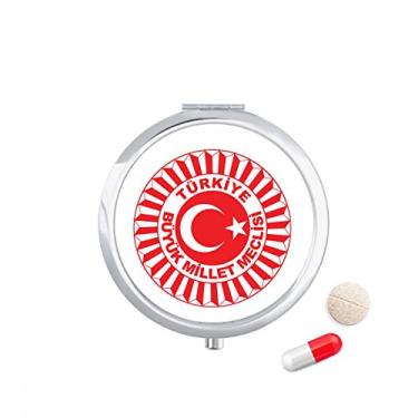 Imagem de Porta-comprimidos com emblema nacional da Ásia, da Turquia, caixa de armazenamento de medicamentos, dispensador de recipiente