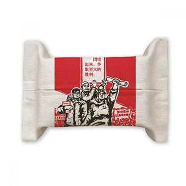 Imagem de Livro Papel, presidente vermelho, Mao Masses, suporte de capa de papel para lenços faciais, saco de linho de algodão
