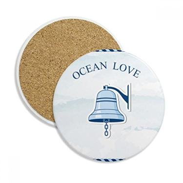 Imagem de Caneca de descanso Bell Ocean Love Sea Sailing padrão porta-copos de proteção de mesa pedra absorvente