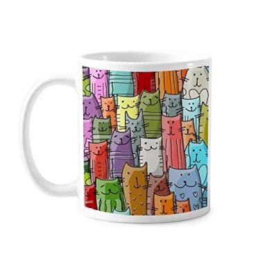 Imagem de Caneca de cerâmica para amante de animais com desenho animado sorrindo e porcelana para café