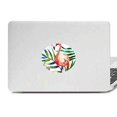 Imagem de Adesivo de vinil com estampa de plantas tropicais, flores de flamingo, decalque para notebook