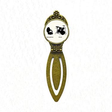 Imagem de Kit de bateria musical com estampa de energia, marcador de livro retrô para escritório, marcador de página