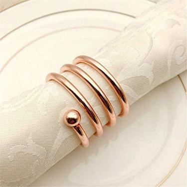 Imagem de Anel de guardanapo para decoração de mesa de banquete, guardanapo, círculo, moderno, simples, duplo, argola de guardanapo de metal, 24 peças, anel de guardanapo de decoração de mesa (cor: prata tamanho: 24 peças) - 24 peçass_Rose Go