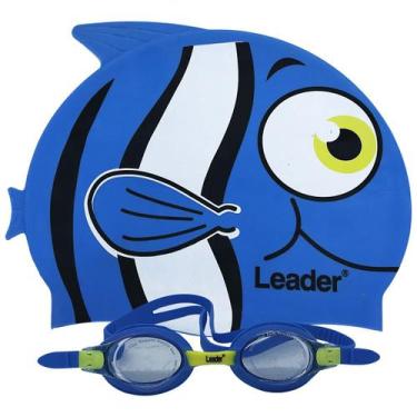 Imagem de Kit De Natação Infantil Meninos Leader Óculos + Touca 268 - Azul