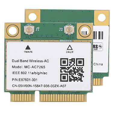 Imagem de Placa de rede sem fio, 2 unidades de placa de rede mini PCI‑E Gigabit banda dupla para Bluetooth 4.2 WiFi sem fio MC-AC7265