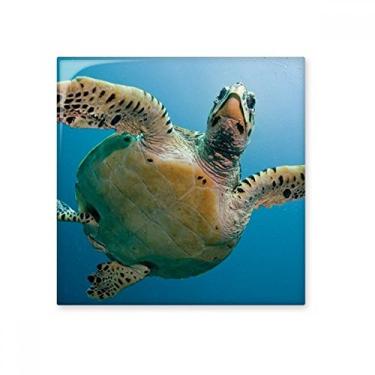 Imagem de DIYlab Oceano Azul Água Tartaruga Ciência Natureza Imagem Cerâmica Bisque Azulejos Decoração Banheiro Cozinha Azulejos Cerâmicos Parede Azulejos
