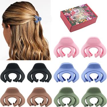 Imagem de MAORULU Grampos de cabelo para mulheres, meninas, crianças, mini grampos de mandíbula de 3,8 cm, 5 cores, pacote com 10, com caixa de presente