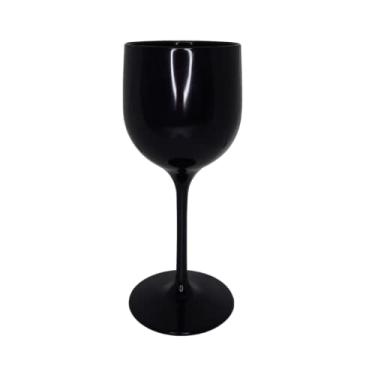 Imagem de 100 Taças De Vinho Acrílico Cristal Translúcido 280 Ml Cor:Solida Preta