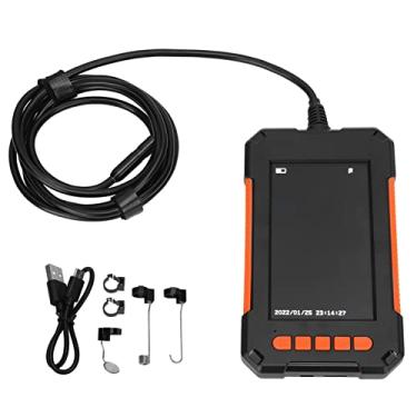 Imagem de Tnfeeon Endoscópio industrial de lente dupla, câmera digital de inspeção de boroscópio 1080p com câmera de esgoto à prova d'água de 8 mm com tela LCD de 10 m